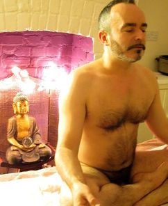 Andy, your naturist massage therapist, meditating